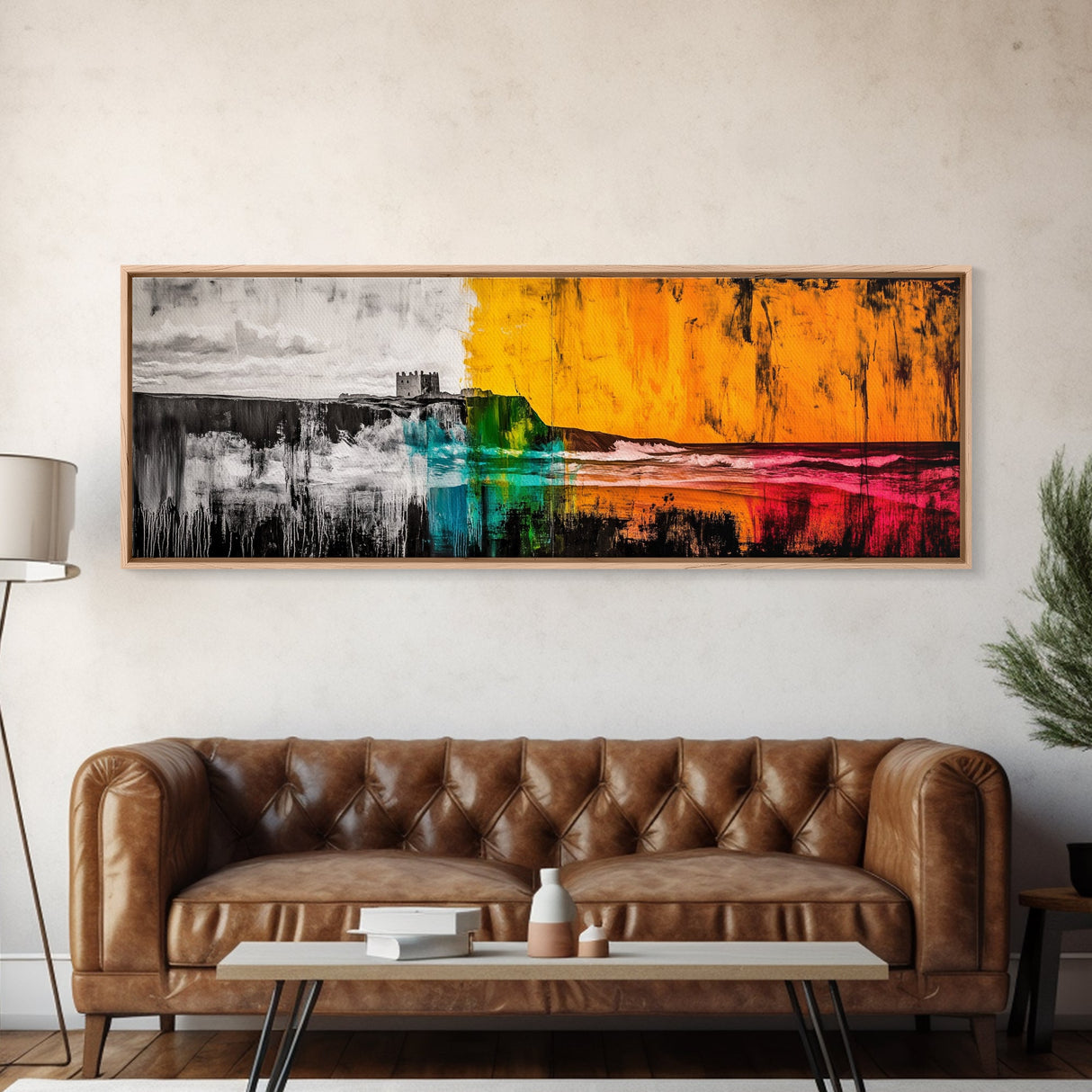 Castle Coast, Dramatic Seascape, Colorful Ocean, Canvas Print, Abstract Wall Art, Home Office Decor, Large Wall Art, Unique Gift