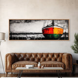 Vibrant Sailboat, Nautical Wall Art, Coastal Decor, Bold Colorful Art, Ocean Theme, Large Statement Piece, Framed Canvas Print, Beach House Art