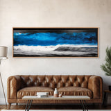 Ocean Wave Painting, Blue Seascape Art, Modern Coastal Decor, Large Beach Wall Art, Minimalist Water Art, Office Wall Decor, Framed Canvas Print