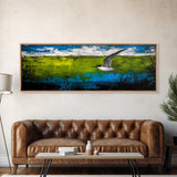 Stormy Mountains, Landscape Wall Art, Dramatic Sky Print, Nature Decor, Rustic Home Art, Black and White Painting, Framed Canvas Print