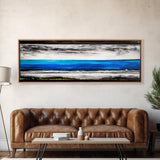 Wild Waves, Ocean Art Print, Coastal Home Decor, Abstract Seascape Painting, Nautical Living Room Art, Beach House Style, Framed Canvas Print