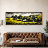 Forest Trees, Nature Landscape Art, Scenic Wall Decor, Earthy Tones Painting, Rustic Home Accent, Framed Canvas Print, Living Room