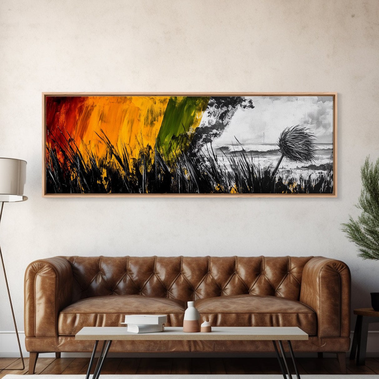 Abstract, Coastal, Windswept, Beach, Canvas Print, Autumn Wall Art, Living Room Decor, Bold Colors, Modern Art, Large Wall Art