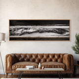 Monochrome, Ocean Waves, Black and White, Canvas Print, Dramatic Seascape, Modern Wall Art, Bedroom Decor, Large Wall Art, Minimalist Art