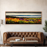 Mountain Meadow, Vibrant Landscape Art, Nature Painting, Framed Canvas Print, Fall Wall Art, Cabin Decor, Rustic Art