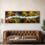 Abstract Chaos, Colorful Expressionism, Modern Wall Art, Framed Canvas Print, Bold Statement Piece, Office Decor