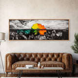 Abstract Floral Art, Floating Flower Print, Modern Botanical Wall Decor, Vibrant Nature Painting, Contemporary Canvas Print, Office Art