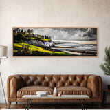 Coastal Cliffs, Stormy Sky, Ocean Waves, Canvas Print, Seascape Wall Art, Nautical Painting, Bedroom Decor, Coastal Home Accent