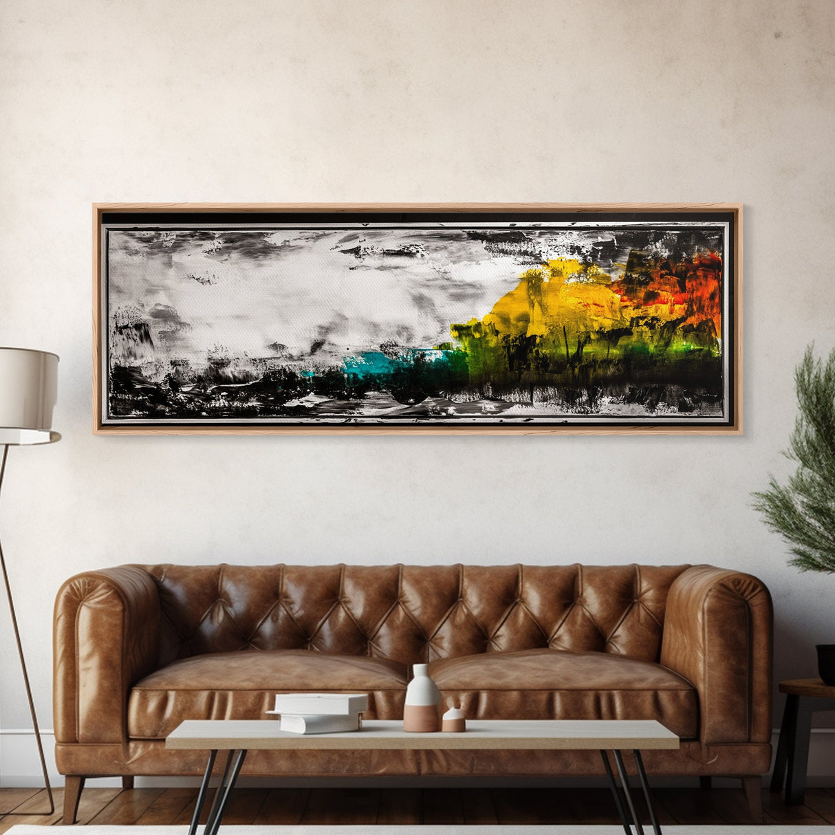 Moody Landscape Painting, Minimalist Nature Art, Rustic Home Decor, Dramatic Wall Art, Modern Abstract Print, Framed Canvas Print