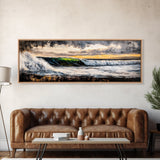 Sunset Ocean Wave, Dramatic Seascape Art, Coastal Home Decor, Bold Nature Painting, Tropical Wall Art, Beach House Canvas Print