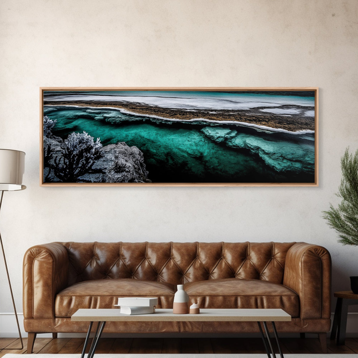 Turquoise Water Art, Ocean Aerial Painting, Coastal Abstract Print, Modern Beach House Decor, Serene Wall Art, Framed Canvas Print