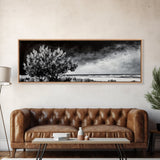 Monochrome Tree Art, Dramatic Nature Painting, Black and White Wall Decor, Minimalist Forest Print, Modern Office Art, Framed Canvas Print