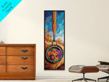 Frying, Pan, Fruit, Flowers, Framed Canvas Print, Kitchen wall decor, farmhouse fall art, rustic home accent, colorful culinary still life