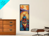 Kayak, Lake, Adventure, Nature, Canvas Print, vibrant kayak art, mountain lake wall decor, boho adventure artwork, outdoor living room