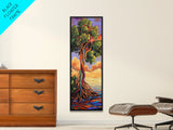 Tree, Roots, Vibrant, Landscape, Framed Canvas Print mystical rainbow tree artwork colorful nature themed office wall art spiritual gift