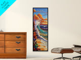 Sunset, Ocean, Wave, Surf, Canvas Print, Coastal Wall Art, Tropical Beach Painting, Bathroom Decor, Boho Nautical Vibes
