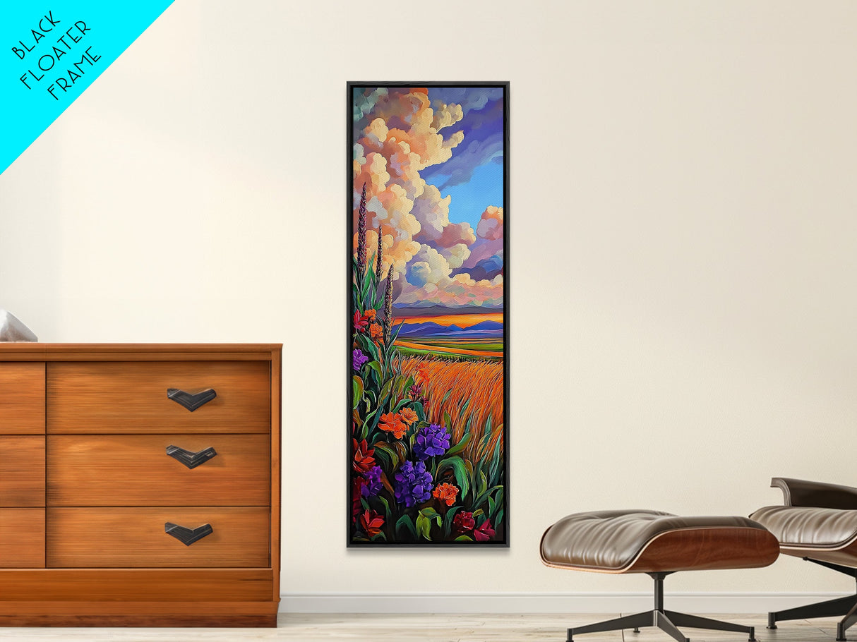 Autumn Field, Golden Wheat, Country Sunset Art, Rustic Farmhouse Decor, Vibrant Fall Colors, Living Room Accent, Canvas Print