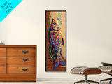 Colorful Fish, Folk Painting, Canvas Print Mexican folk art kitchen decor, ocean wall art, playful seafood theme, rustic coastal kitchen