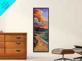 Ocean Sunset, Reflection, Canvas Print, Coastal Beach Wall Art, Vibrant Tropical Seascape Decor, Living Room Colorful Nature Accent