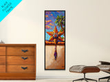 Star Sunset, Fiesta, Palm - Canvas Print Mexican star art, vibrant outdoor wall decor, rustic fiesta painting, patio or entryway accent