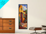 Adobe Home, Southwest Colors, Rustic Entryway Art, Framed Canvas Print, Mexican Style Decor, Boho Living Room Accent, Desert Home Art