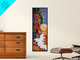 Garden Flowing, Flowers Path, Framed Canvas Print, floral hallway wall art, textured painting, boho botanical decor, whimsical home accent