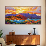 Sunset Ridge, Ocean Breeze, Autumn Mountains, Canvas Print, Warm Fall Wall Art, Rustic Living Room, Earthy Nature Artwork