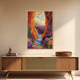 Canyon Wildflowers, Desert, Horizon, Canvas Print bold desert canyon landscape boho rustic mountain view wildflower wall art hallway decor