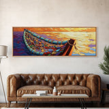 Sunset Hammock, Tranquil Waters, Ocean Relaxation, Framed Canvas Print, tropical bedroom art, chill beach vibe, coastal decor
