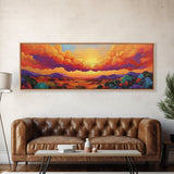 Sunset Horizon, Autumn Clouds, Landscape Wall Decor, Fall Tones, Framed Canvas Print, Rustic Art, Living Room Wall Art, Boho Style