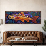 Golden Trout, Colorful Fish, Underwater Scene, Cabin Accent, Canvas Print, Fishing Lodge Decor, Rustic Nature Wall Art