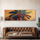 Tropical Palm Tree, Sunset Silhouette, Paradise Vibe, Framed Canvas Print, Beachy Living Room Wall Art, Island Boho Decor, Summer Style
