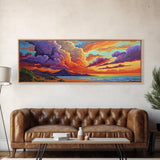 Stormy Sunset, Coastal Skies, Mountain Ocean View, Dramatic Cloudscape, Canvas Print, Living Room Wall Art, Landscape Statement Art
