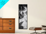 Tropical Beach Path, Palm Trees, Coastal Escape, Island Cabin, Relaxing Vibes, Framed Canvas Print, Living Room Wall Art, Boho Coastal Decor