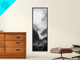 Foggy Coast, Ocean Cliffs, Atmospheric Horizon, Canvas Print, Nature Wall Art, Moody Landscape, Neutral Tones, Hallway or Office Decor