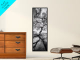 Wisdom Oak Tree, Forest Roots, Ancient Energy, Framed Canvas Print, Rustic Living Room Wall Art, Nature Inspired, Boho Woodland Art