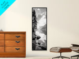 Mountain Lake Peace, Still Water View, Nature Escape, Framed Canvas Print, Living Room Wall Art, Nordic Cabin Decor, Minimal Landscape