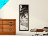 Tropical Palm Tree, Seaside Tranquility, Island Breeze, Framed Canvas Print, Bathroom Wall Art, Boho Beach Decor, Coastal Vibes