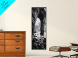 Sea Arch, Coastal Rocks, Ocean Waves, Dramatic Sky, Framed Canvas Print, Coastal Wall Art, Minimalist Beach House Decor, Bedroom Artwork