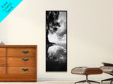 Reflections, Tranquil Shore, Tree Silhouette, Canvas Print, Zen Minimalist Decor, Beach Meditation Space or Spa Wall Art, Minimalist Decor