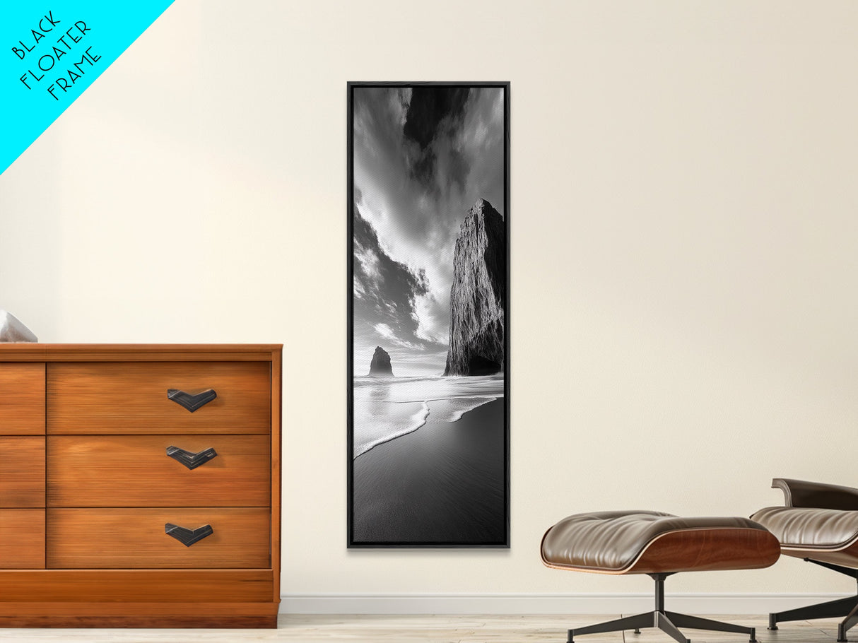 Monolith Beach View, Dramatic Cliffs, Ocean Vibe, Nature Photography, Framed Canvas Print, Modern Boho Art, Bedroom Wall Art