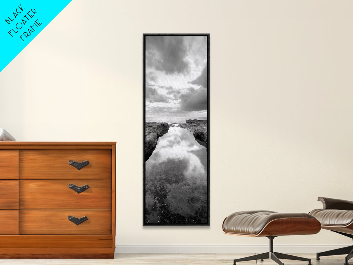 Tidal Pool, Ocean Reflection, Shore Calm, Seascape Beauty, Canvas Print, Minimalist Bathroom Art, Coastal Vibes, Tranquil Decor