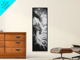 Ocean Wave, Curling Sea, Surfer's Dream, Powerful Water, Framed Canvas Print, Coastal Wall Art, Beach House Decor, Bold Seascape