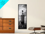 Weathered Bottle Beach, Abandoned Object Art, Coastal Still Life Print, Rustic Nautical Wall Decor, Studio or Bar Area, Canvas Print
