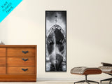 Industrial Ship, Black and White Boat, Urban Seascape, Moody Harbor, Canvas Print, Nautical Wall Art, Man Cave Art, Office Decor