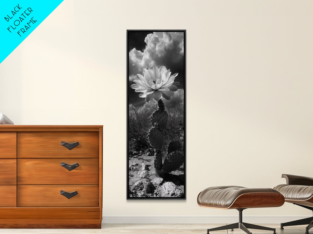 Desert Flower, Cactus Bloom, Southwest Charm, Bold Nature Art, Framed Canvas Print, Kitchen Wall Art, Boho Western Home Decor