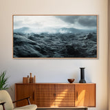 Volcanic Landscape, Geothermal Steam, Iceland Nature, Modern Decor, Framed Canvas Print, Minimalist Wall Art, Office Landscape Artwork
