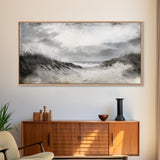 Coastal Dunes Path, Windy Beach Scene, Ocean Wall Art, Nature Landscape, Framed Canvas Print, Rustic Decor, Entryway Wall Art