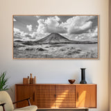 Volcano Peak, Dramatic Clouds, Nature Power, Canvas Print, Mountain Wall Art, Office Nature Photography, Landscape Fine Art Print