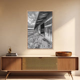Rustic Barn, Weathered Wood, Country Charm, Canvas Print, Farmhouse Wall Art, Autumn Decor, Entryway Rustic Home Accent, Living Room Art